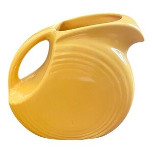 Fiesta Small Vintage Pitcher, Orange-Yellow, 6” x 6”, Signed, Good Condi…